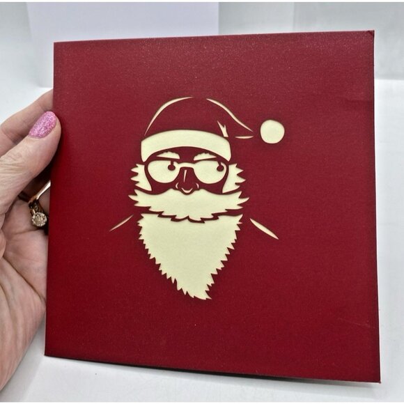 Pop Up Merry Christmas Santa on Motorcycle Greeting Card Biker Collectible 3D - Picture 6 of 10